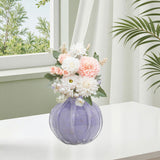 Maxbell Glass Flower Vase Ornament Decorative Art Vase for Desk Dining Room Entrance Purple