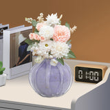 Maxbell Glass Flower Vase Ornament Decorative Art Vase for Desk Dining Room Entrance Purple