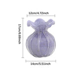 Maxbell Glass Flower Vase Ornament Decorative Art Vase for Desk Dining Room Entrance Purple
