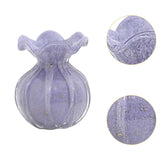 Maxbell Glass Flower Vase Ornament Decorative Art Vase for Desk Dining Room Entrance Purple