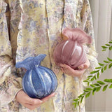 Maxbell Glass Flower Vase Ornament Decorative Art Vase for Desk Dining Room Entrance Purple