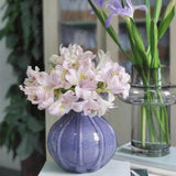 Maxbell Glass Flower Vase Ornament Decorative Art Vase for Desk Dining Room Entrance Purple