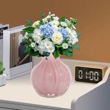 Maxbell Glass Flower Vase Ornament Decorative Art Vase for Desk Dining Room Entrance Pink