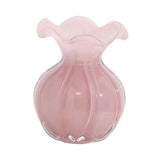 Maxbell Glass Flower Vase Ornament Decorative Art Vase for Desk Dining Room Entrance Pink
