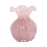 Maxbell Glass Flower Vase Ornament Decorative Art Vase for Desk Dining Room Entrance Pink