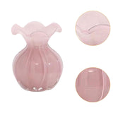 Maxbell Glass Flower Vase Ornament Decorative Art Vase for Desk Dining Room Entrance Pink