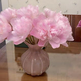 Maxbell Glass Flower Vase Ornament Decorative Art Vase for Desk Dining Room Entrance Pink