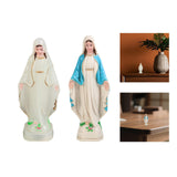Maxbell Blessed Mother Statue Ornament Hand Painted Our Lady of Lourdes Figure Decor white