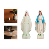 Maxbell Blessed Mother Statue Ornament Hand Painted Our Lady of Lourdes Figure Decor white