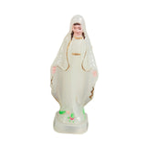 Maxbell Blessed Mother Statue Ornament Hand Painted Our Lady of Lourdes Figure Decor white