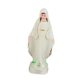 Maxbell Blessed Mother Statue Ornament Hand Painted Our Lady of Lourdes Figure Decor white