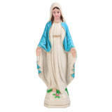 Maxbell Blessed Mother Statue Ornament Hand Painted Our Lady of Lourdes Figure Decor blue
