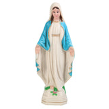 Maxbell Blessed Mother Statue Ornament Hand Painted Our Lady of Lourdes Figure Decor blue