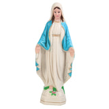 Maxbell Blessed Mother Statue Ornament Hand Painted Our Lady of Lourdes Figure Decor blue