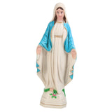 Maxbell Blessed Mother Statue Ornament Hand Painted Our Lady of Lourdes Figure Decor blue
