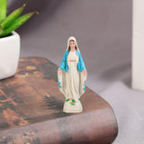 Maxbell Blessed Mother Statue Ornament Hand Painted Our Lady of Lourdes Figure Decor blue