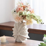 Maxbell Ceramic Vase Nordic Boho Aesthetic Home Decor for Mantel Mantle Dining Table L white