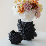 Maxbell Ceramic Vase Nordic Boho Aesthetic Home Decor for Mantel Mantle Dining Table L black