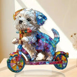 Maxbell Dog Desktop Ornament 2D Flat Modern Acrylic Table Sign for Hotel Study Room