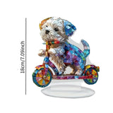 Maxbell Dog Desktop Ornament 2D Flat Modern Acrylic Table Sign for Hotel Study Room