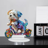 Maxbell Dog Desktop Ornament 2D Flat Modern Acrylic Table Sign for Hotel Study Room