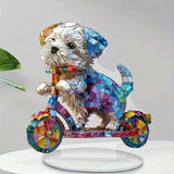 Maxbell Dog Desktop Ornament 2D Flat Modern Acrylic Table Sign for Hotel Study Room