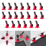 Maxbell 20Pcs Tile Leveling System Floor Wall Construction Tools for Floors Building red