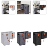 Maxbell Staircase Tidy Basket Bin L Shaped Felt Fabric for Laundry Toys 44.5x24x43cm Light Gray