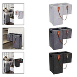 Maxbell Staircase Tidy Basket Bin L Shaped Felt Fabric for Laundry Toys 44.5x24x43cm Light Gray