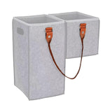 Maxbell Staircase Tidy Basket Bin L Shaped Felt Fabric for Laundry Toys 44.5x24x43cm Light Gray