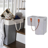 Maxbell Staircase Tidy Basket Bin L Shaped Felt Fabric for Laundry Toys 44.5x24x43cm Light Gray