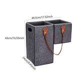 Maxbell Staircase Tidy Basket Bin L Shaped Felt Fabric for Laundry Toys 44.5x24x43cm Grey