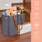 Maxbell Staircase Tidy Basket Bin L Shaped Felt Fabric for Laundry Toys 44.5x24x43cm Grey
