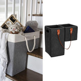 Maxbell Staircase Tidy Basket Bin L Shaped Felt Fabric for Laundry Toys 44.5x24x43cm Dark Grey