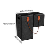 Maxbell Staircase Tidy Basket Bin L Shaped Felt Fabric for Laundry Toys 44.5x24x43cm Dark Grey