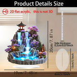 Maxbell 2D Tabletop Water Fountain Decor Acrylic Desktop Plaque for Living Room Desk