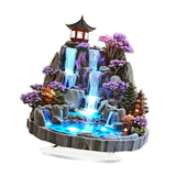 Maxbell 2D Tabletop Water Fountain Decor Acrylic Desktop Plaque for Living Room Desk
