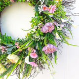 Maxbell Front Door Decor Artificial Flower Wreath for Porch Farmhouse Indoor Outdoor