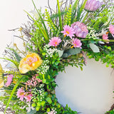 Maxbell Front Door Decor Artificial Flower Wreath for Porch Farmhouse Indoor Outdoor