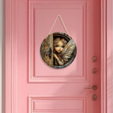Maxbell 2D Flat Door Sign Wood Fairy Garden Decoration for Lawn Backyard Yard