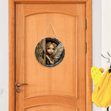 Maxbell 2D Flat Door Sign Wood Fairy Garden Decoration for Lawn Backyard Yard