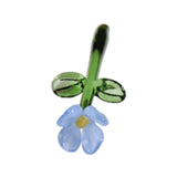 Maxbell Mini Glass Flower Small Home Decoration Ornament Gifts for Summer Table Home Blue