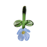 Maxbell Mini Glass Flower Small Home Decoration Ornament Gifts for Summer Table Home Blue