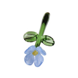 Maxbell Mini Glass Flower Small Home Decoration Ornament Gifts for Summer Table Home Blue
