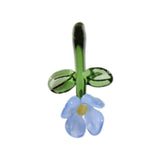 Maxbell Mini Glass Flower Small Home Decoration Ornament Gifts for Summer Table Home Blue