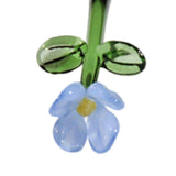 Maxbell Mini Glass Flower Small Home Decoration Ornament Gifts for Summer Table Home Blue