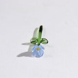 Maxbell Mini Glass Flower Small Home Decoration Ornament Gifts for Summer Table Home Blue