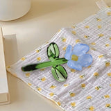 Maxbell Mini Glass Flower Small Home Decoration Ornament Gifts for Summer Table Home Blue