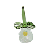 Maxbell Mini Glass Flower Small Home Decoration Ornament Gifts for Summer Table Home Green
