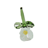 Maxbell Mini Glass Flower Small Home Decoration Ornament Gifts for Summer Table Home Green